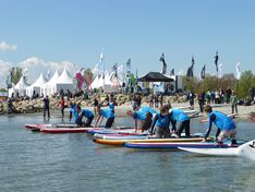 Beach Action beim Saisonstart der Killerfish German SUP Challenge 2015 auf Fehmarn